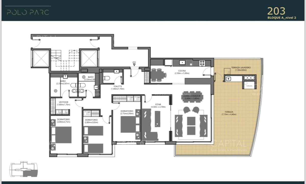Polo Parc de tres dormitorios en venta, Barrio Privado Parques.