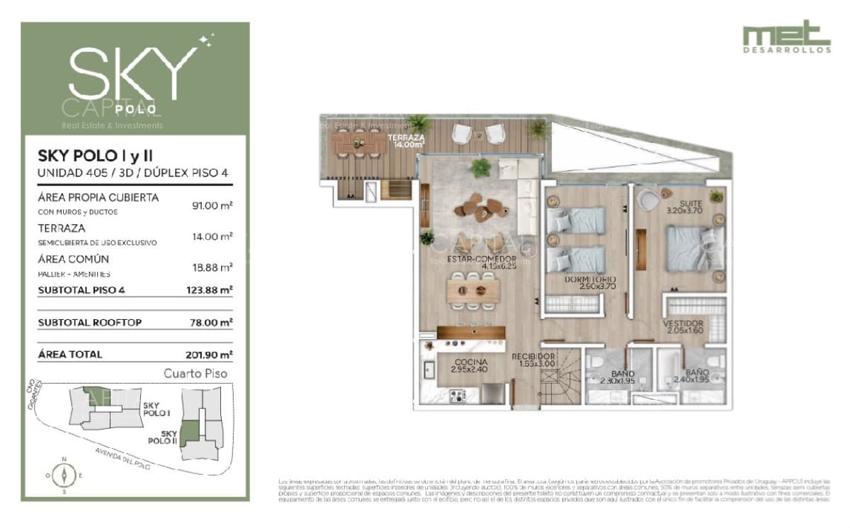 Duplex de dos dormitorios con rooftop en venta zona Carrasco