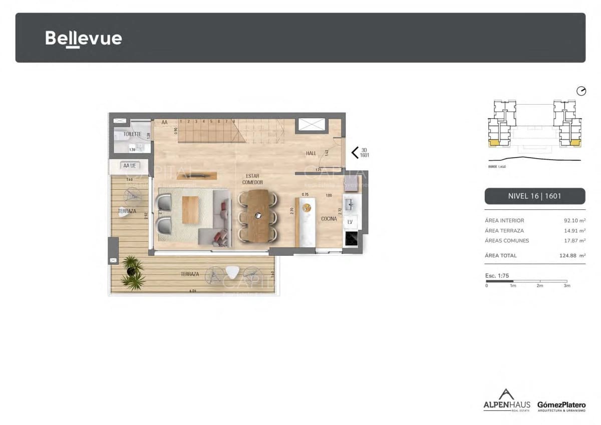 BELLEVUE - Exclusivo Penthouse Duplex de revista, vista al lago