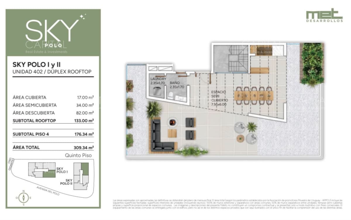 Duplex de tres dormitorios con parrillero propio en venta zona Carrasco.