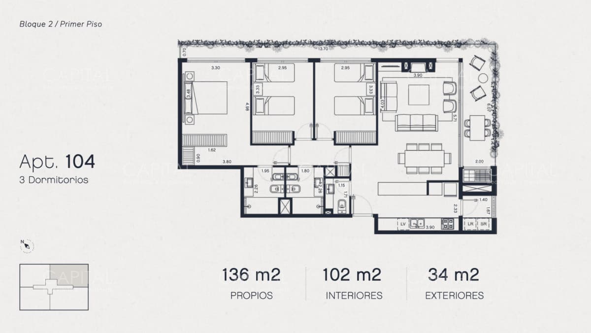 Departamento de 3 dormitorios en proyecto ubicado en Montoya a pasos del mar