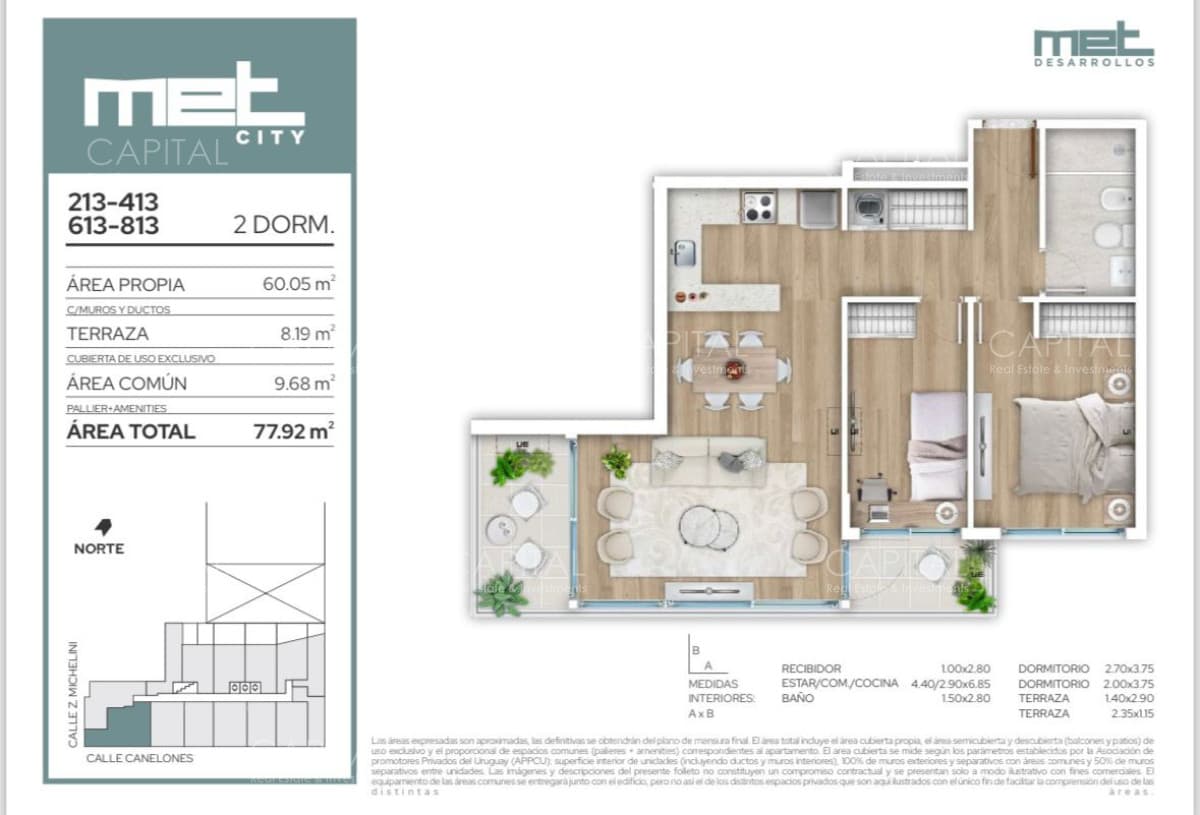 Apartamento de dos dormitorios en venta, Proyecto bajo Ley Promovida de Vivienda. Centro de Montevideo
