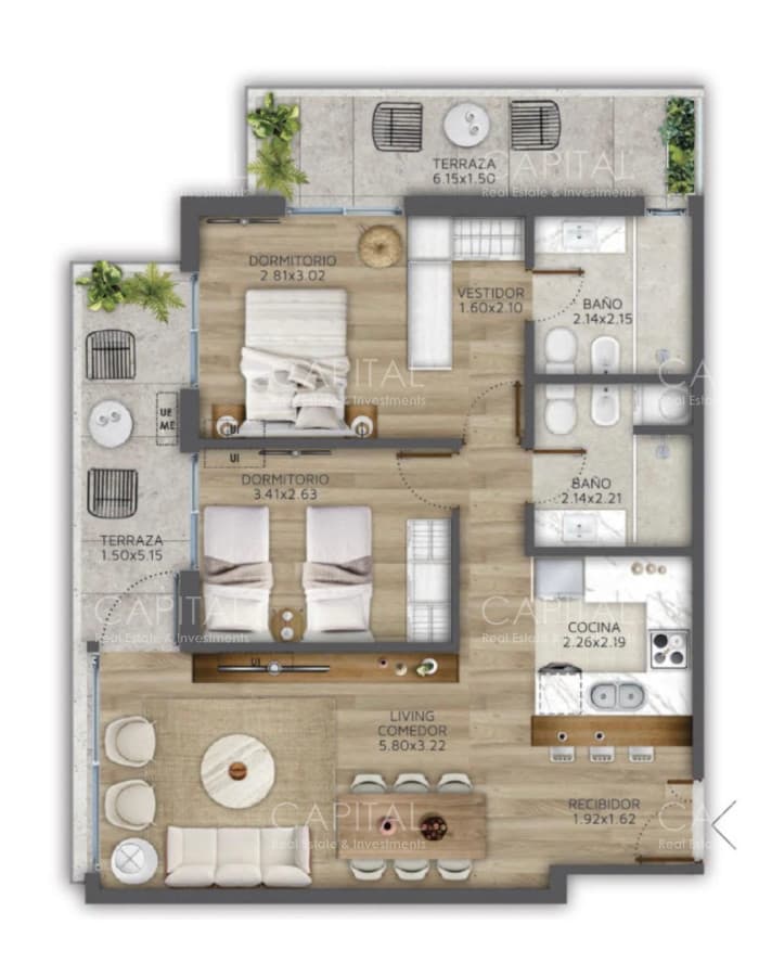 Apartamento de dos dormitorios en venta zona Pocitos proyecto Icon 26