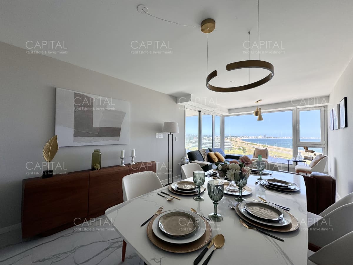 Apartamento en venta a estrenar de tres dormitorios en Poseidon Laguna, Punta del Este