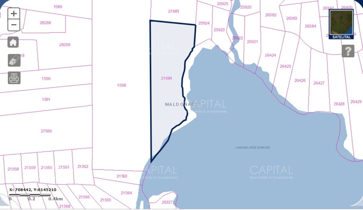 Chacra de 30 hectareas sobre Laguna de Jose Ignacio en Venta