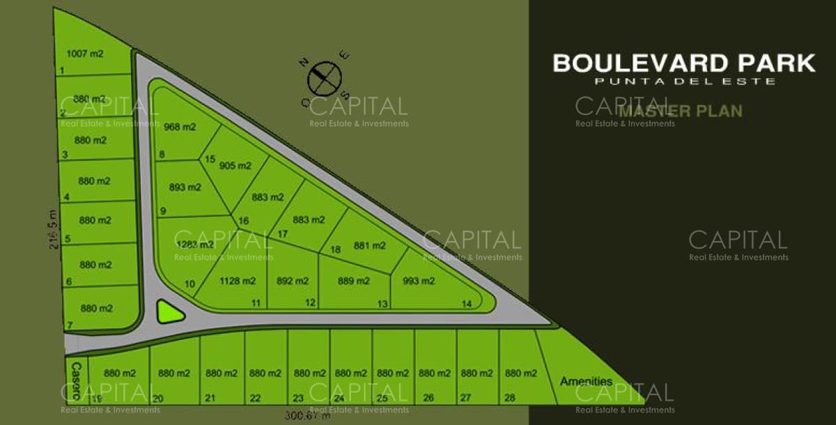 Terreno en Boulevard Park en venta, Barrio Privado, Punta del Este.