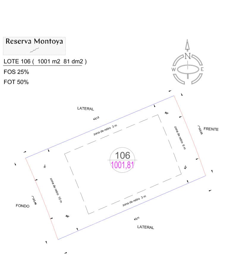 Lote en venta en Reserva Montoya segunda linea de Laguna