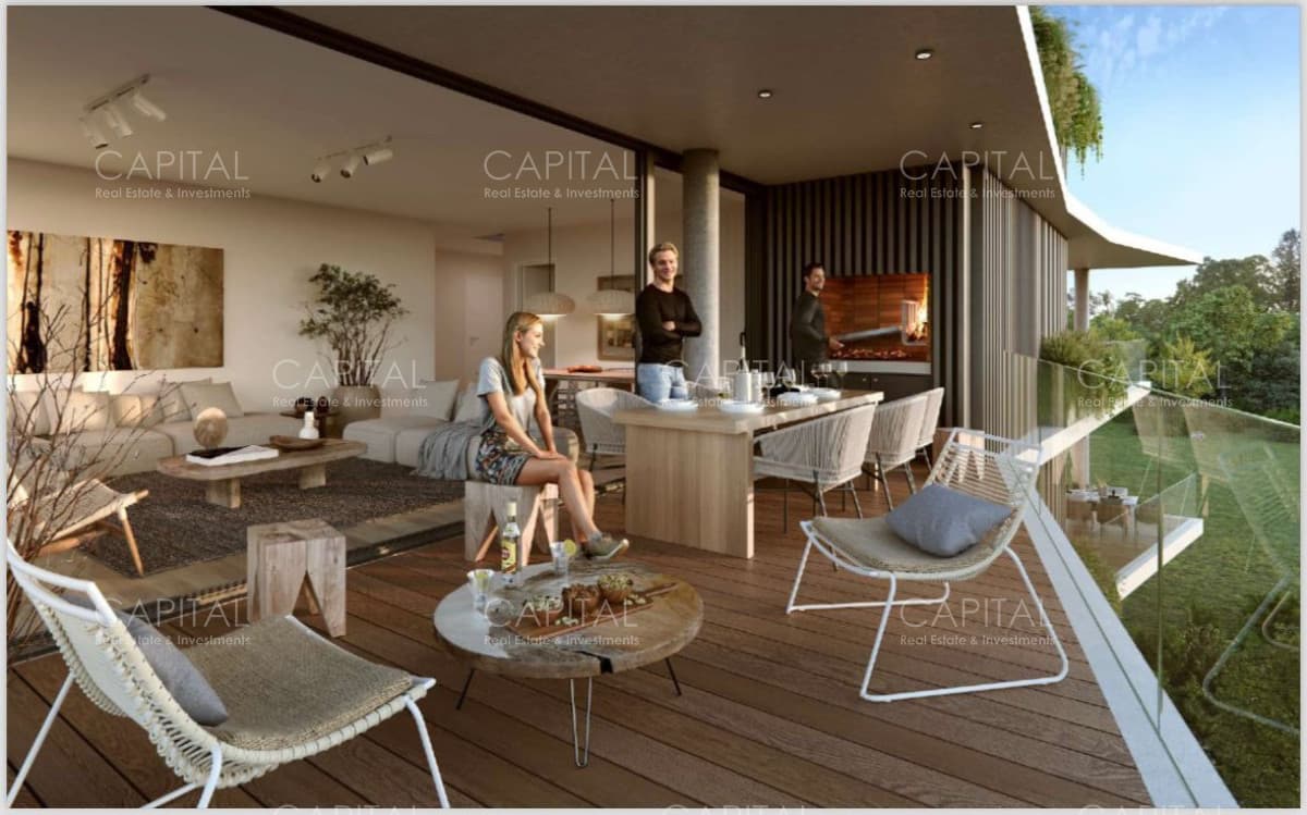 Apartamento en pozo de tres dormitorio en Carrasco, Proyecto Sky Polo.