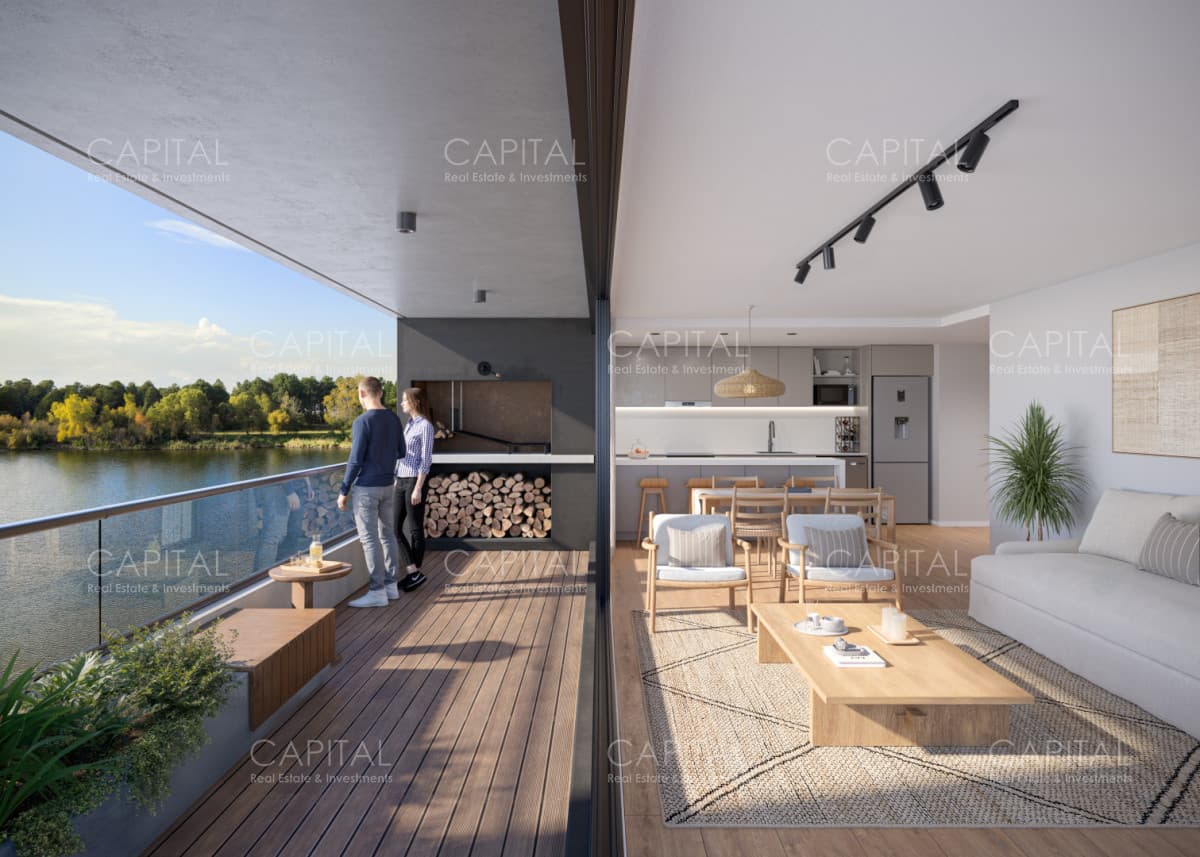 Apartamento de dos dormitorios en venta frente al lago en Ciudad de la Costa