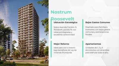 Apartamento en alquiler temporario Roosevelt 2 dormitorios  -
