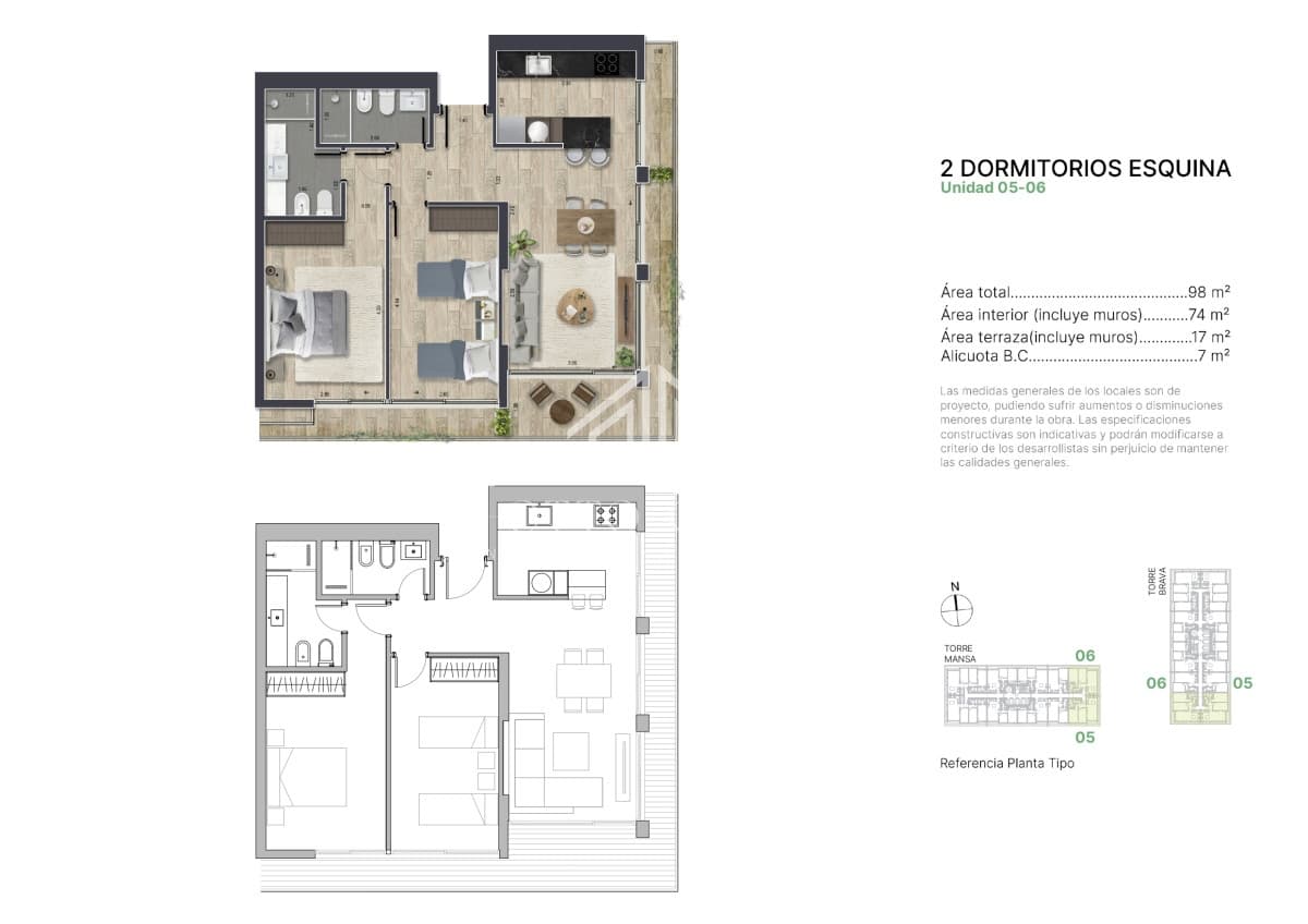 Espectacular apartamento ubicado en parada 4, Punta del Este de 2 dormitorios