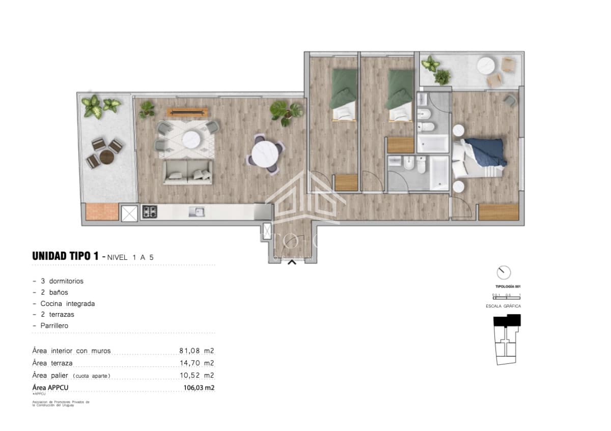 Proyecto En Pozo Apartamento en venta 3 dormitorios en Punta Del Este