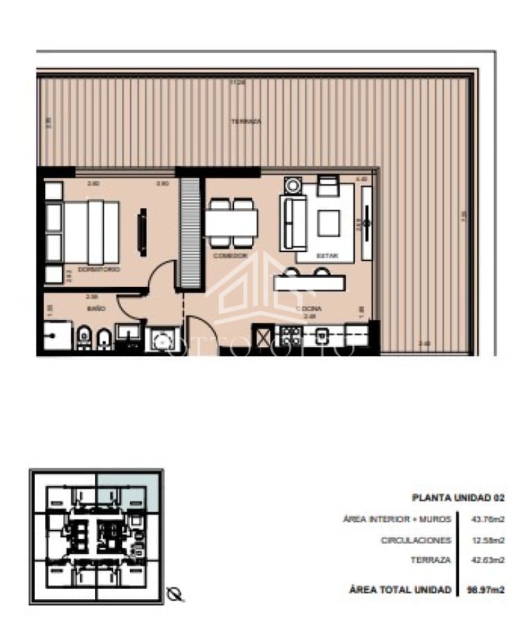 Apartamento de 1 dormitorio en venta, Punta del Este