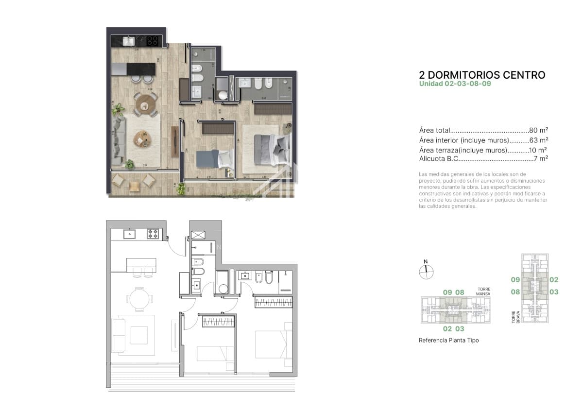 Espectacular apartamento ubicado en parada 4, Punta del Este de 2 dormitorios