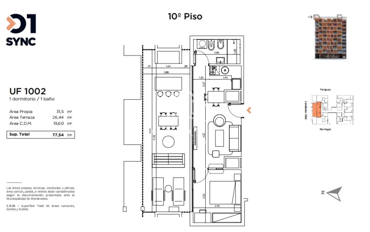 Apartamento en venta un dormitorio en Barrio Sur