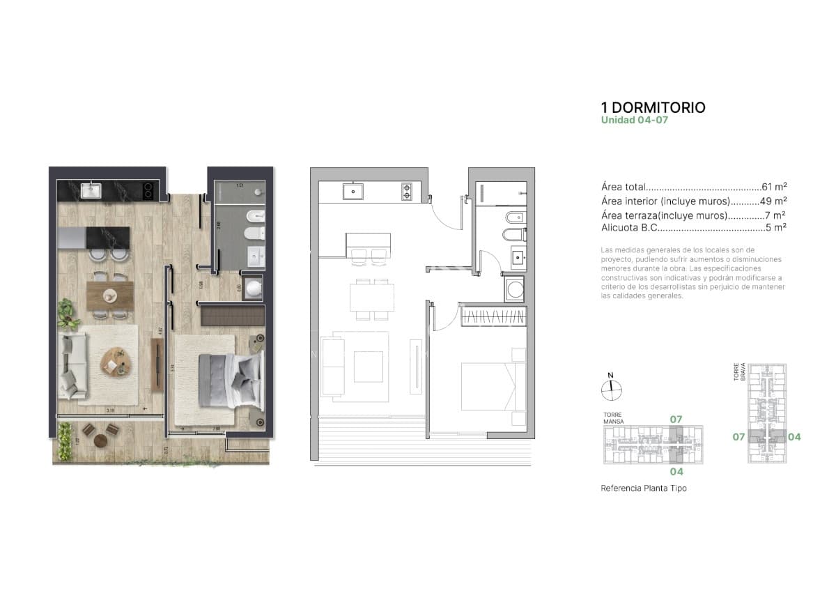 Espectacular apartamento ubicado en parada 4, Punta del Este de 1 dormitorio