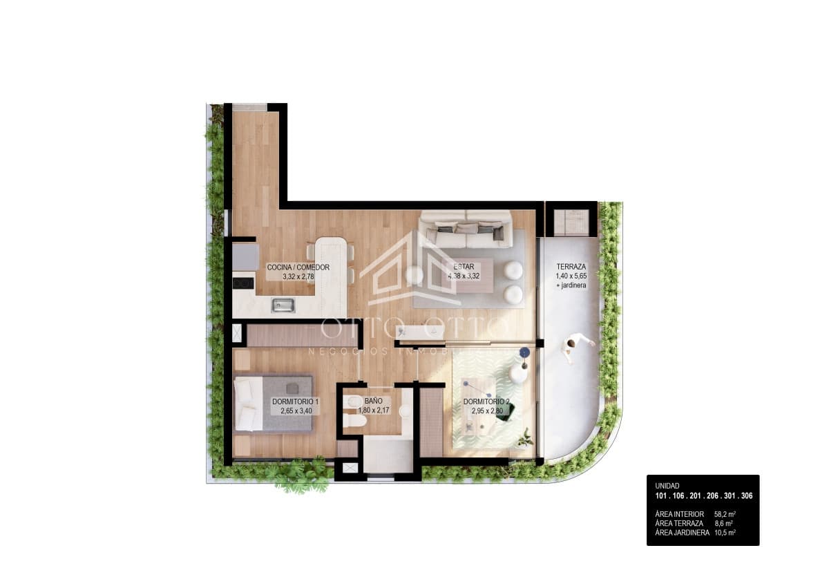 Apartamento en venta con 2 dormitorios en Punta del Este, pozo, preventa